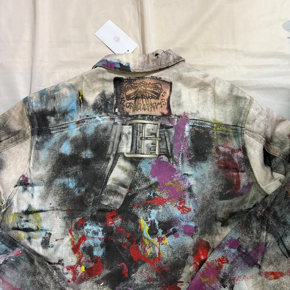 Acne Studios Splatter Print Denim Jacket - Picture 8 of 8